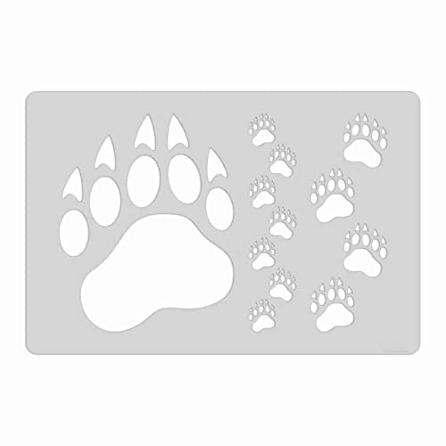 picture Bear Footprint Outline xl stencil bear paw prints