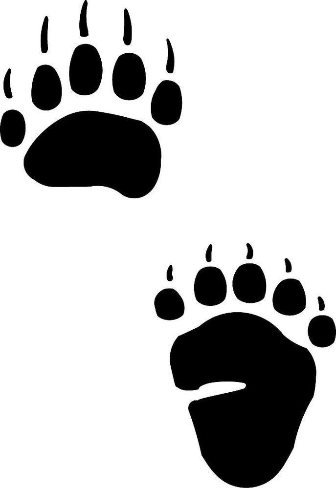 images Bear Footprint Outline grizzly bear paw print clipart