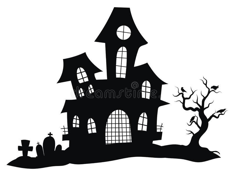 photo Black Haunted House Silhouette vinyl sticker car decal