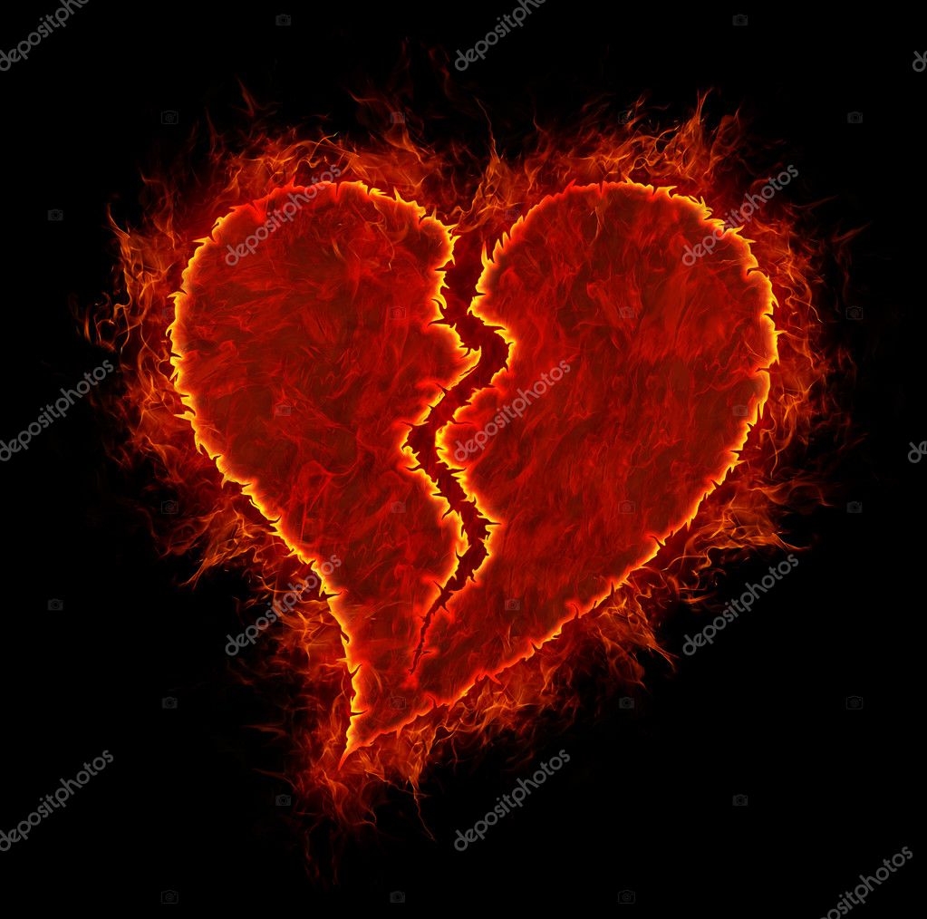 picture Broken Heart With Fire smoke fire broken image photo free