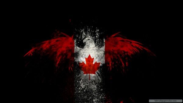 pic Canada Flag Black Background heart in the colors of canada flag on a black background 3d