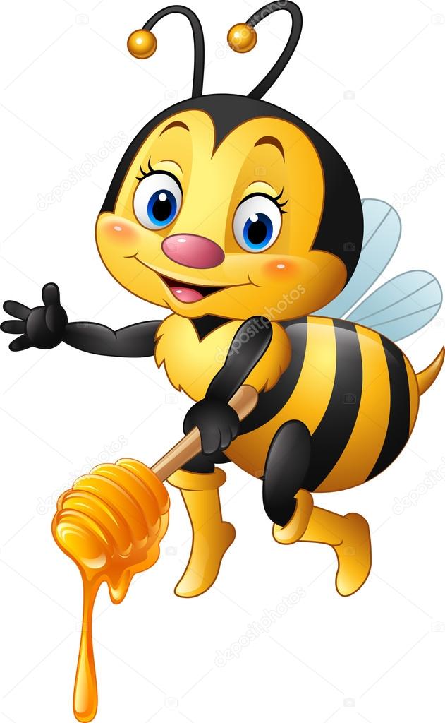 pic Cartoon Beed https depositphotos com 124417840 stock illustration cartoon bee holding honey dipper html