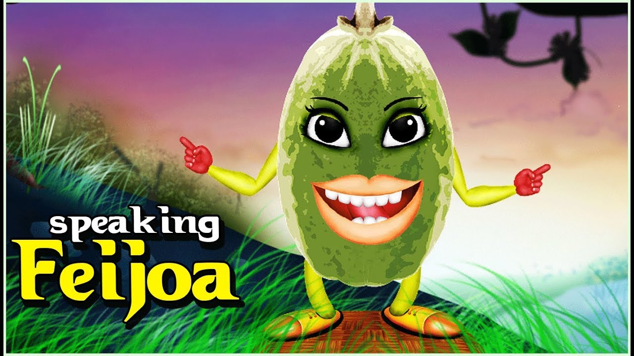 pix Cartoon Feijoa cartoon fresh green whole and halved feijoa fruit characters