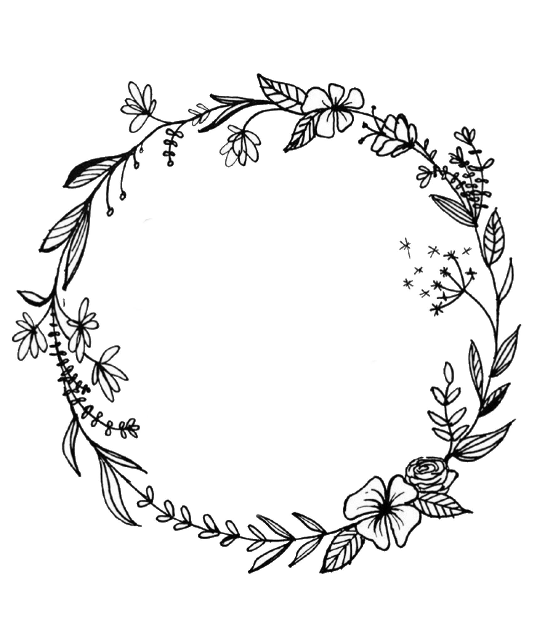 pic Circle Of Flowers Drawing floral circle wreath flowers frame for wedding invitation birthday