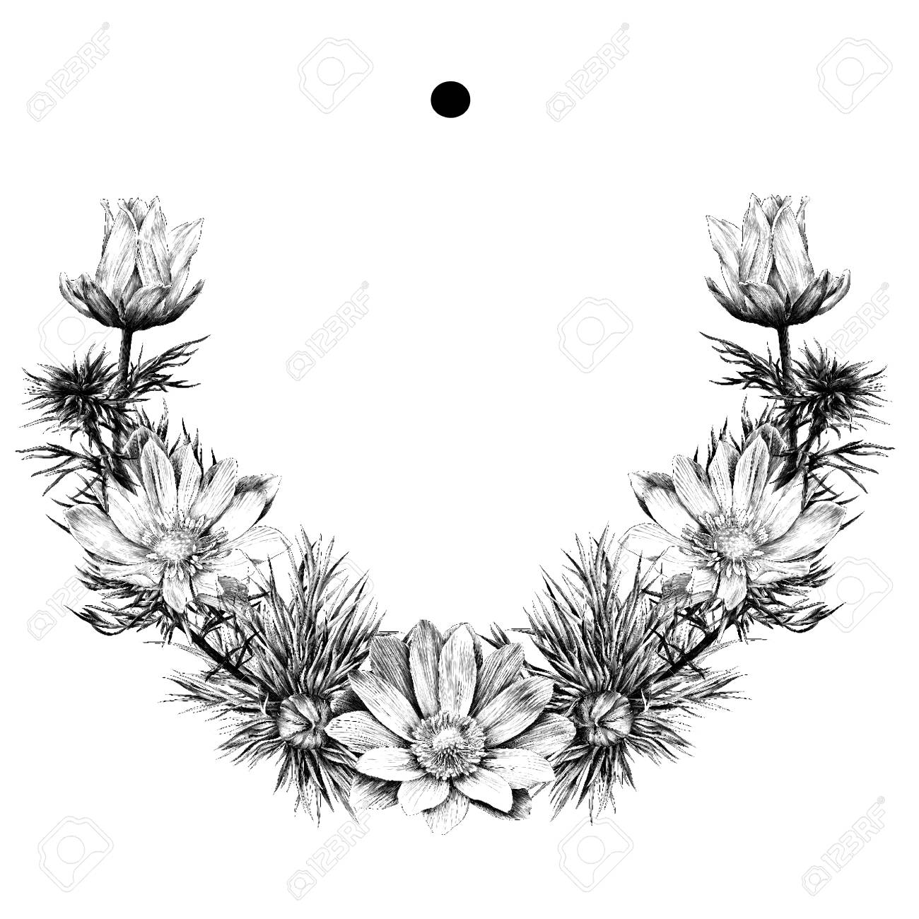 picture Circle Of Flowers Drawing floral wreath floral wreath drawing
