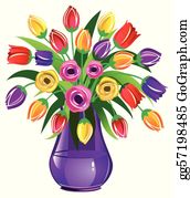 pic Clip Art Of Flower Vase vectorstock