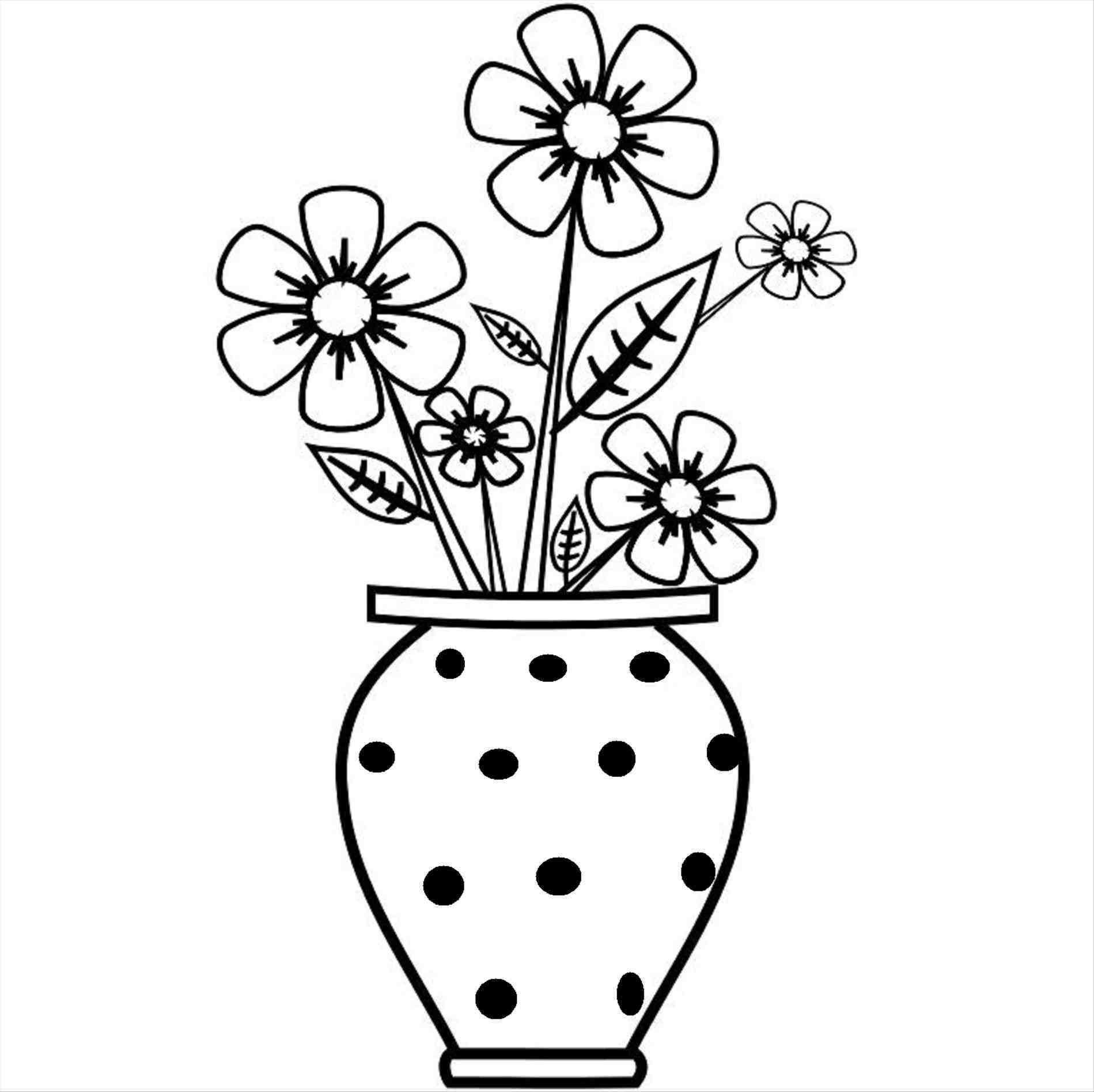 images Drawing Of A Pot Of Flowers flower drawing for kids
