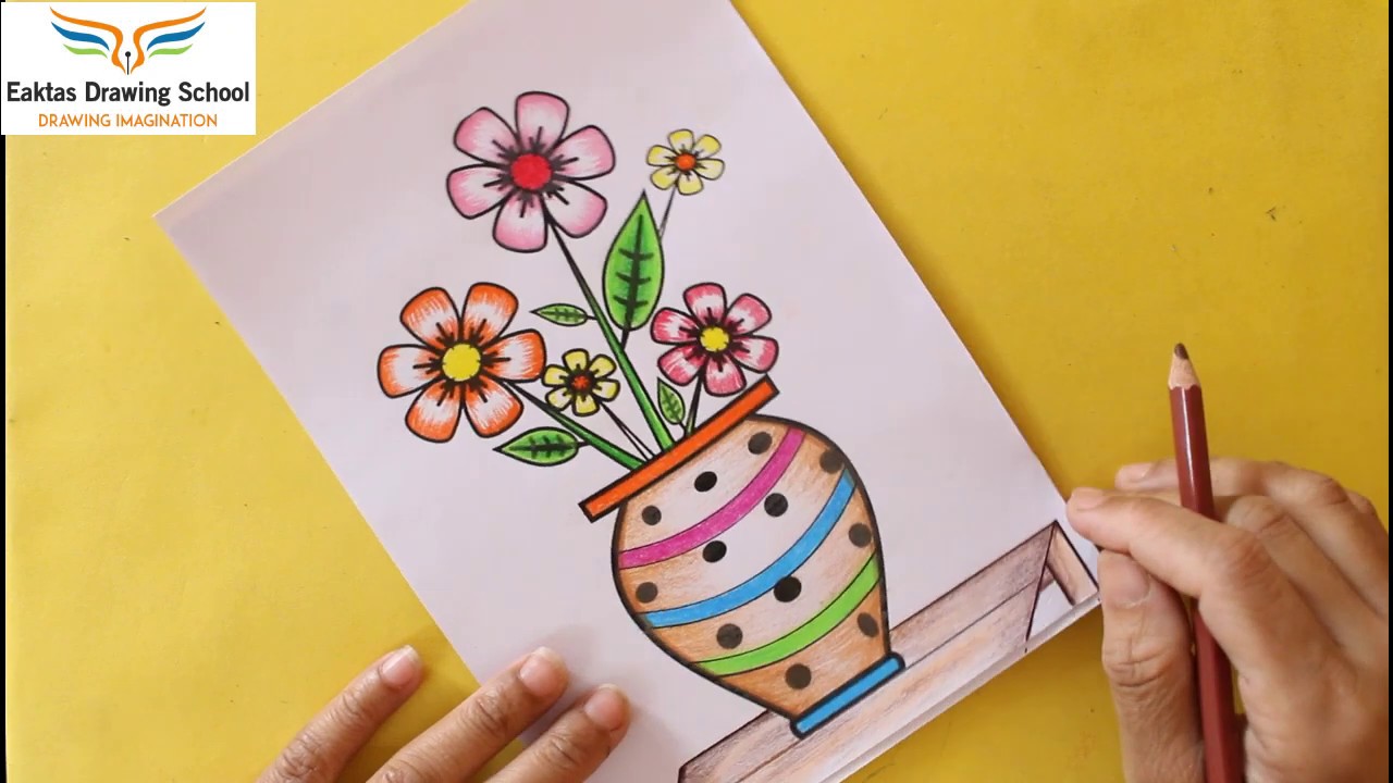 pics Drawing Of A Pot Of Flowers pin on pot