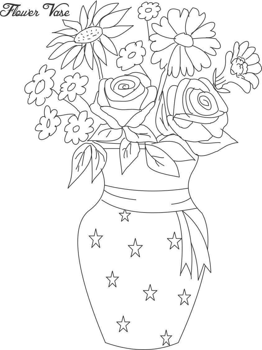 wallpapers Drawing Of A Pot Of Flowers easy simple flower pot drawing