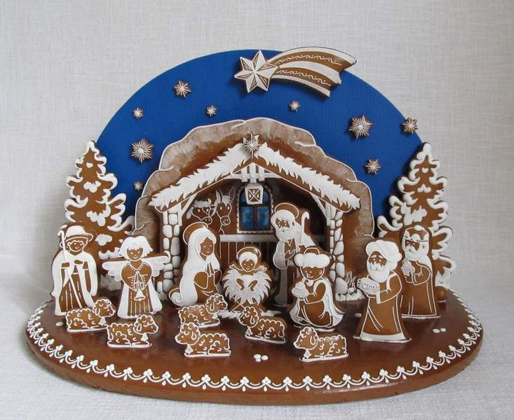 picture Gingerbread Man Nativity Scene nativity christmas gingerbread house