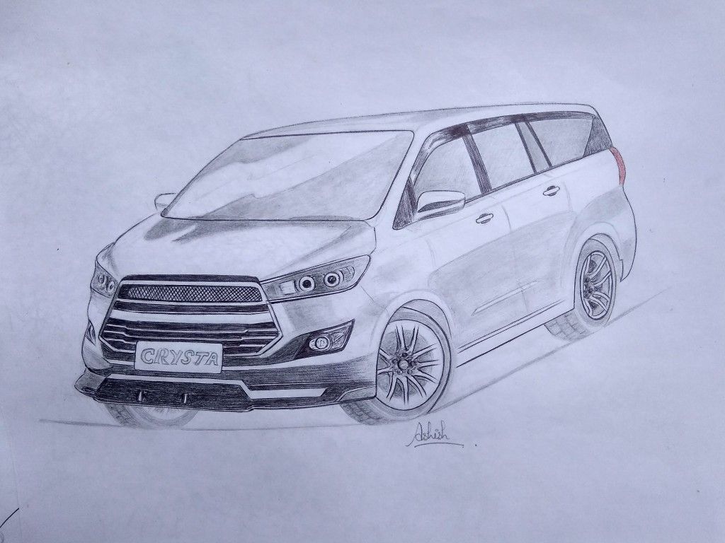 pix Innova Crysta Drawing learn how to draw a vehicle very easy toyota innova pencil sketch