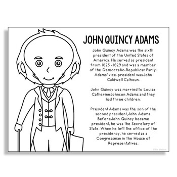 John Quincy Adams Coloring Page - John Quincy Adams Coloring Page 1