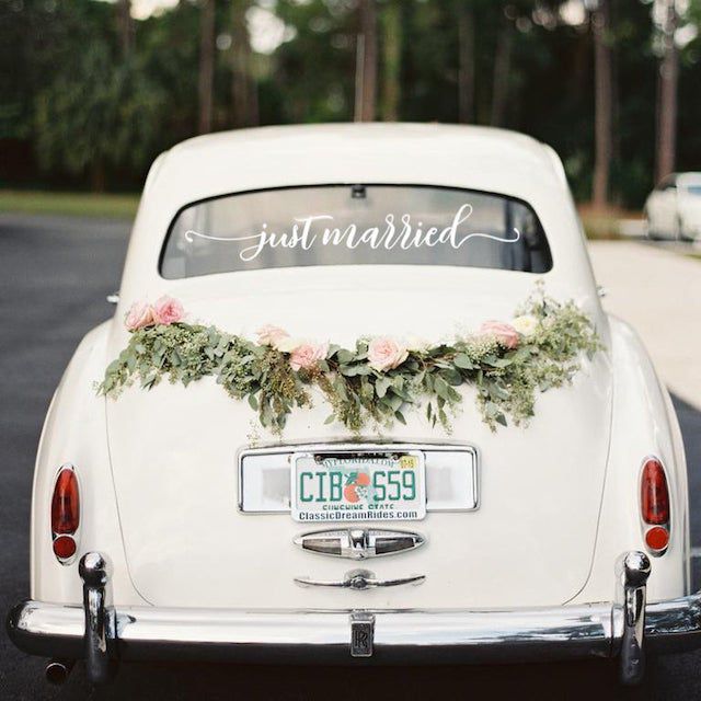pics Just Married Banner For Car just married banner car sign new wedding party decorations bunting garland handmade photo booth props event party supplies