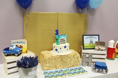 pics Little Blue Truck Decorations blue happy birthday banner party supplies for kids and adults truck themed party decorations