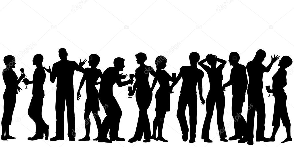 pix Party Silhouette Images https www shutterstock com image vector party people black silhouette on white 169148267