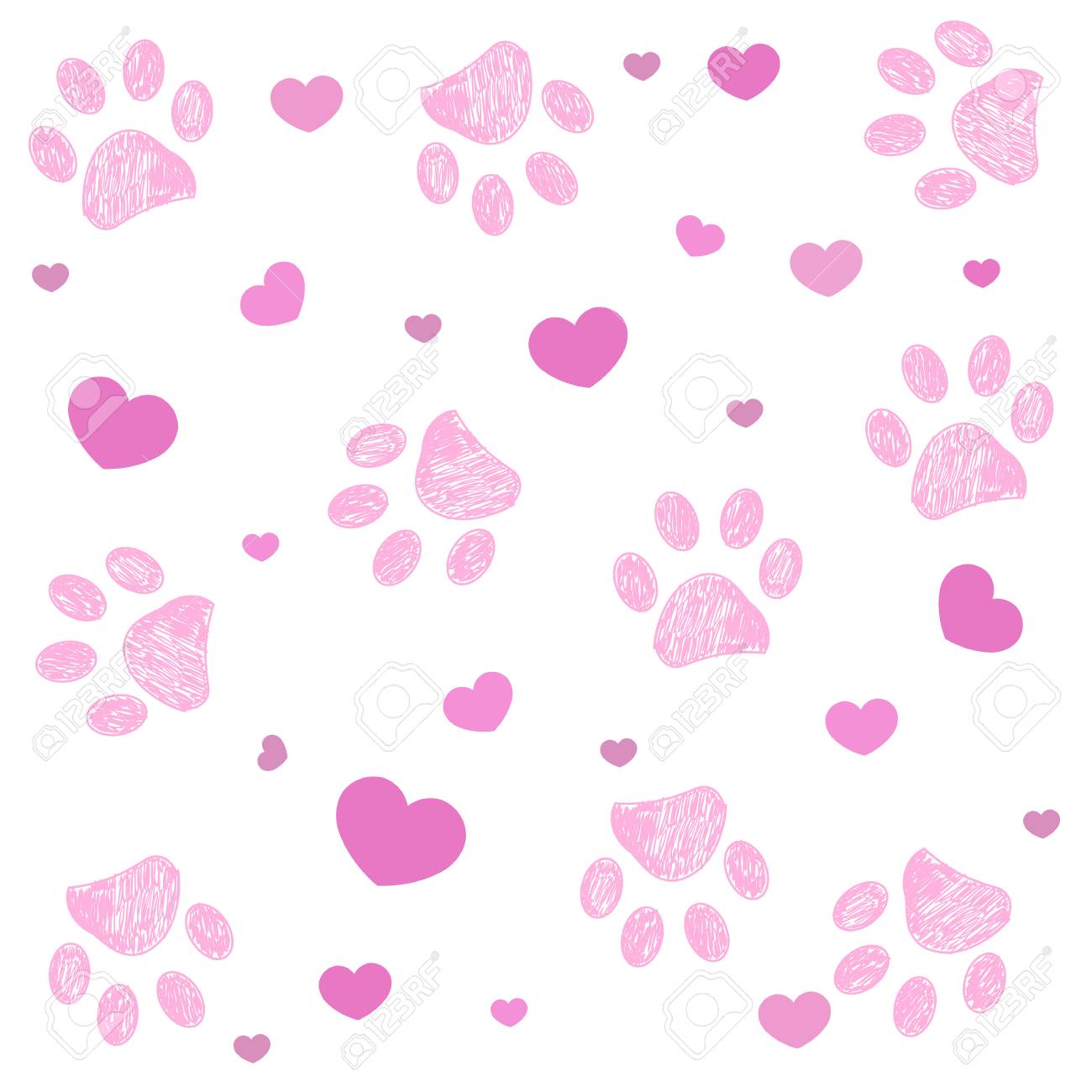 images Pink Paw Background pink background for packing design traces of cat textile pattern