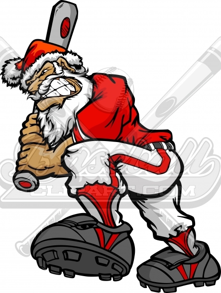 photo Santa Claus Playing Baseball 2
