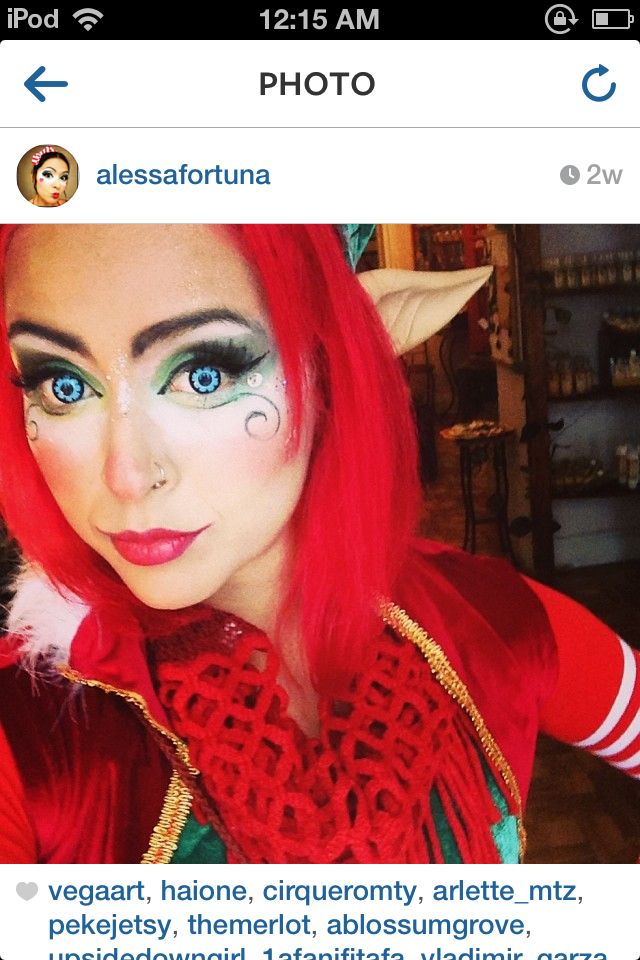 wallpapers Santa Elf Makeup glittery christmas makeup d