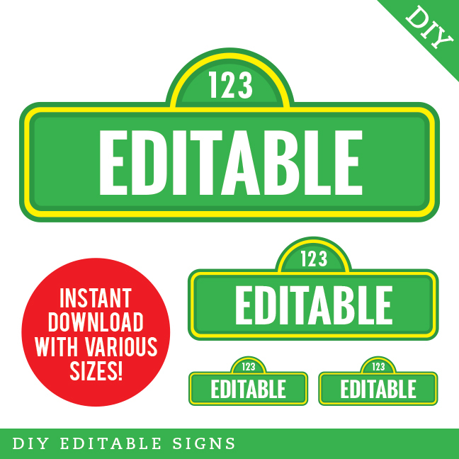 pic Sesame Street Sign Template sesame street birthday party