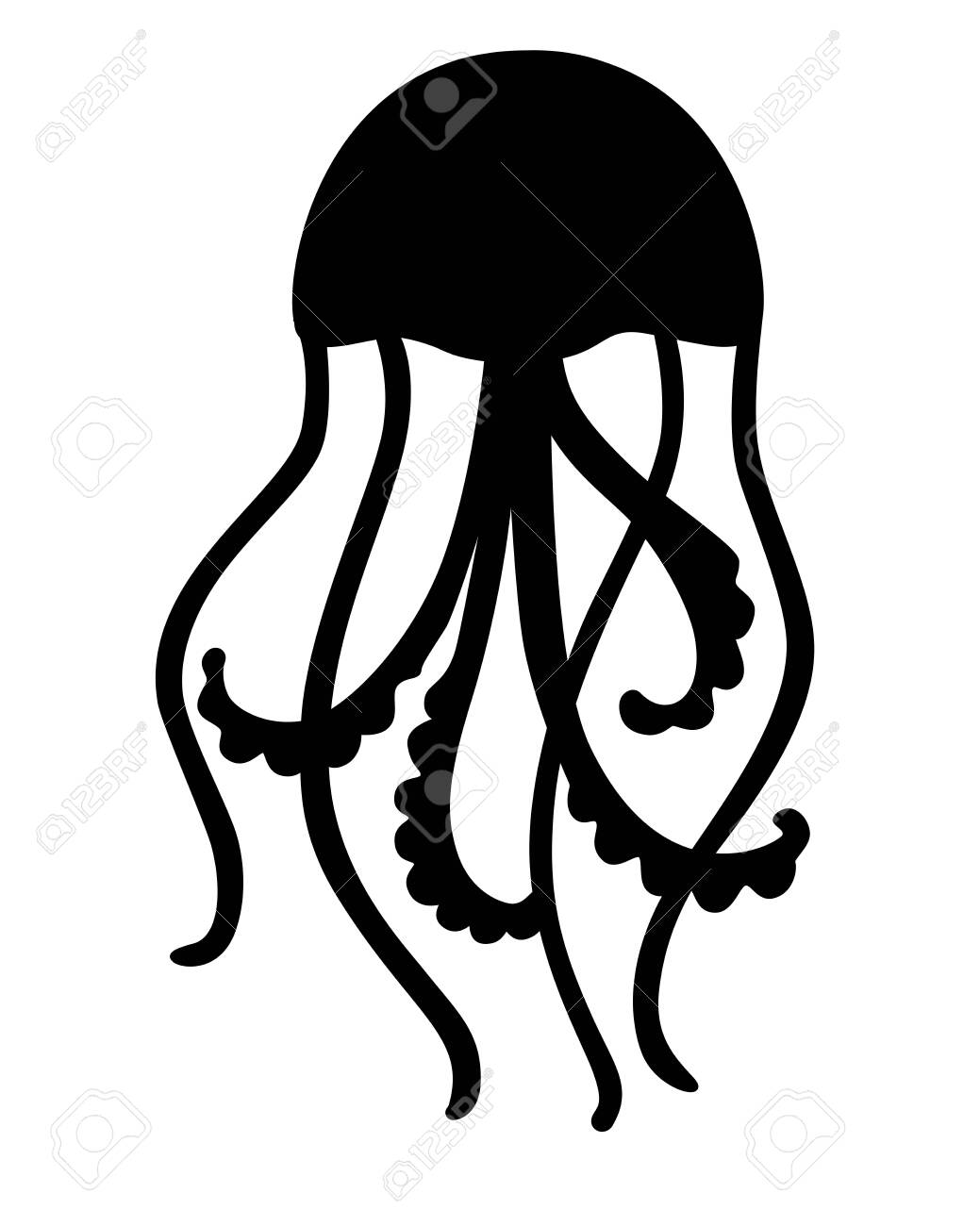 pics Silhouette Jellyfish https www shutterstock com image vector black silhouette set sea jellyfish tropical 1335820616