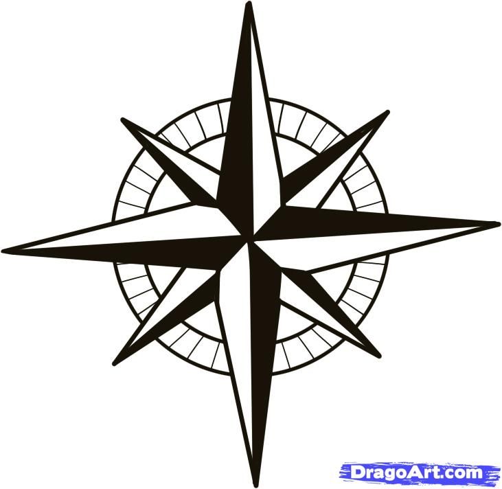 photo Simple Compass Drawing how to draw a compass rose feltmagnet