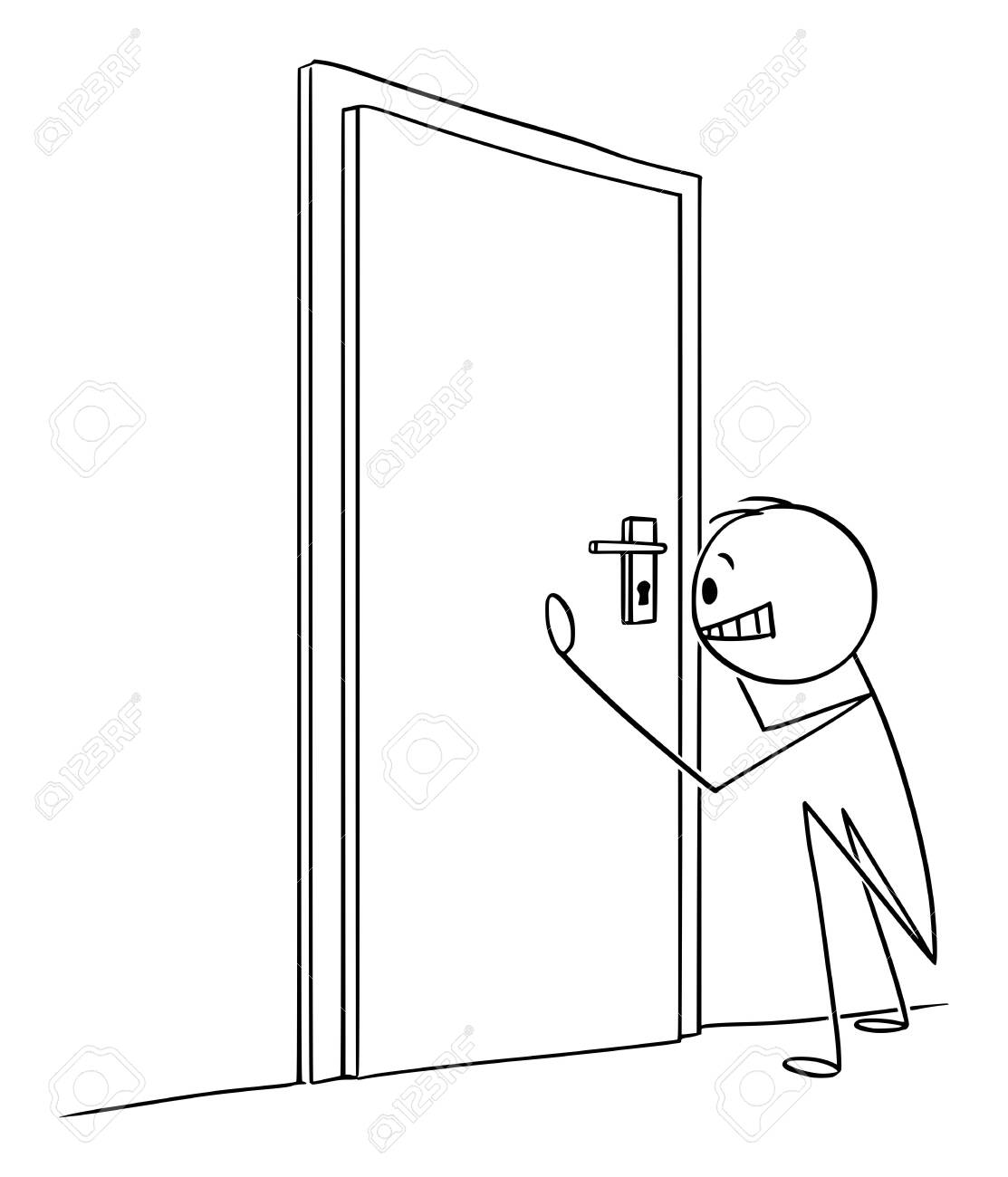 wallpapers Stick Figure Door vector cartoon stick figure drawing conceptual illustration of