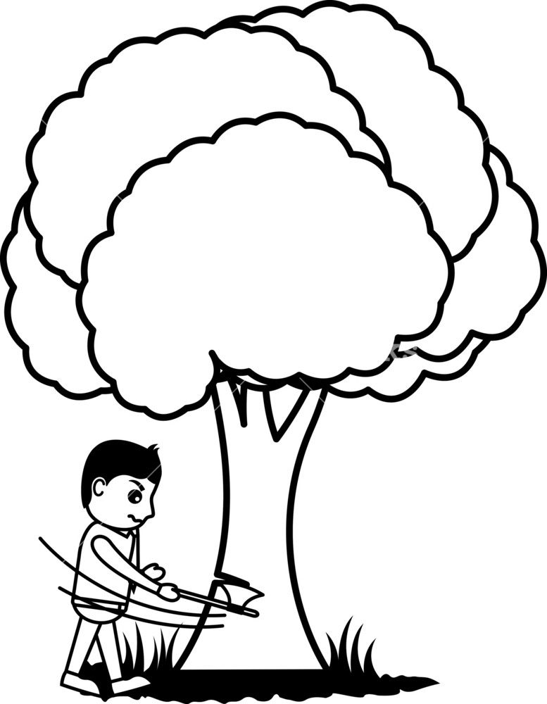 pix Tree Cutting Man Drawing getdrawings com
