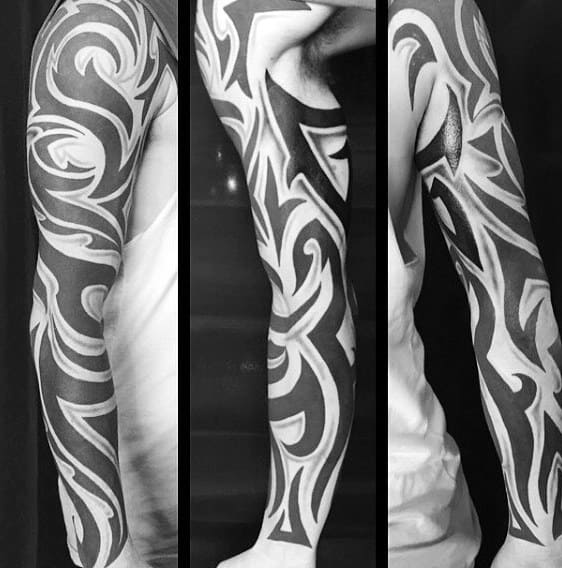 photo Tribal Full Arm Tattoo Designs tribal sleeve tattoos