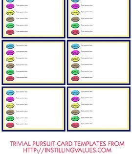 images Trivial Pursuit Cards Template Free trivial pursuit cards template half a