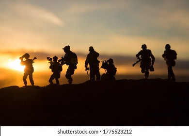 photo Us Military Silhouettes https www shutterstock com image vector set military man saluting silhouette 454326370
